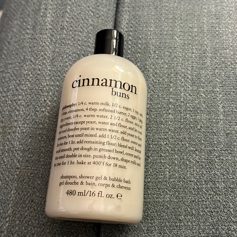 Philosophy Cinnamon buns shampoo, shower gel, and bubble bath NEW